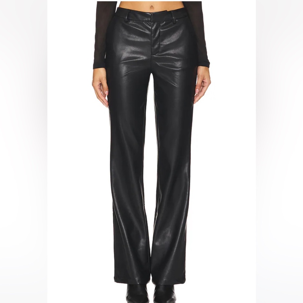 NWT Black Leather Delaney Pants size S